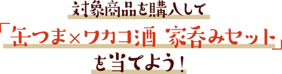 対象商品を購入して「缶つま×ワカコ酒 家呑みセット」を当てよう！